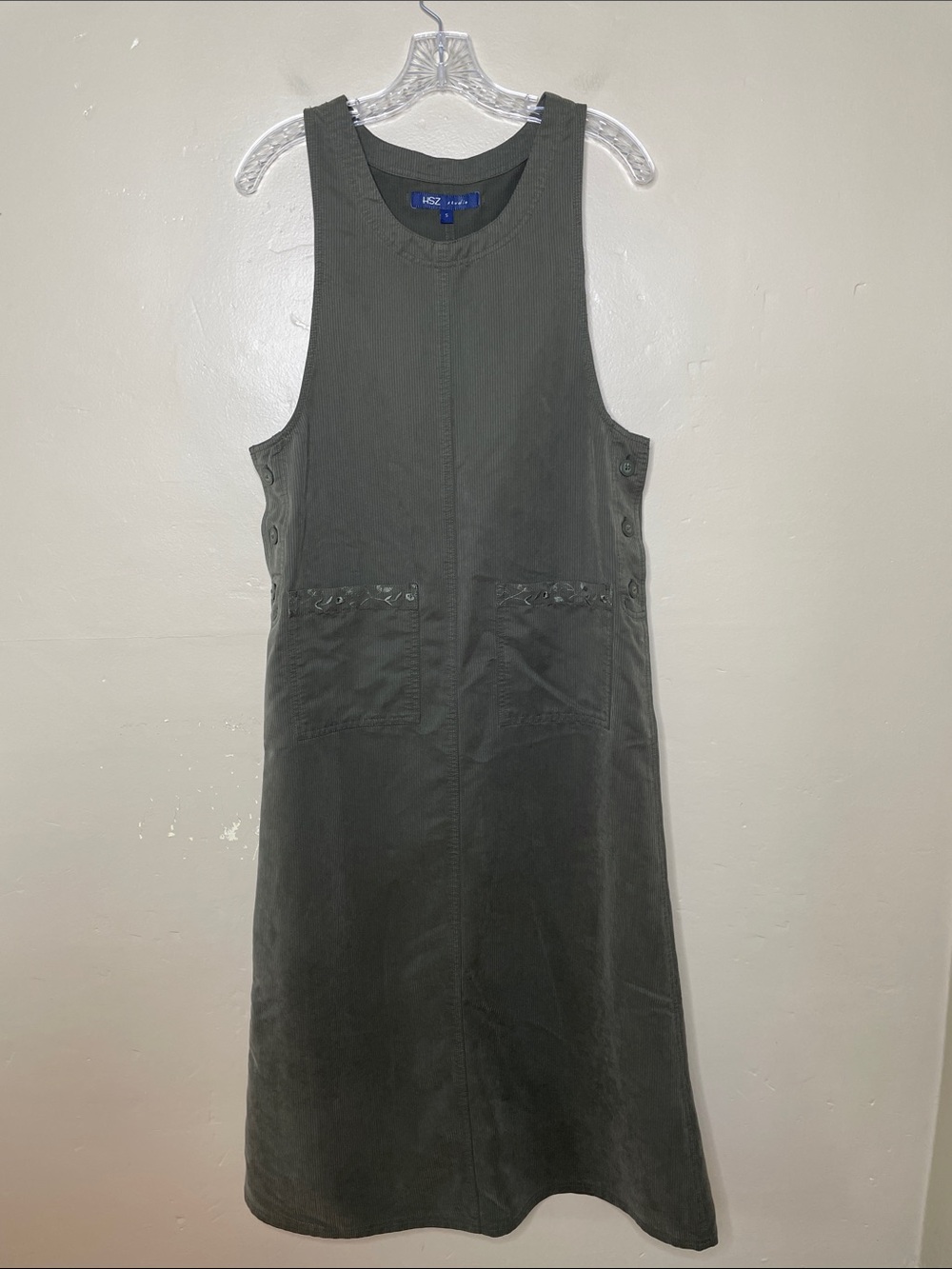 HSZ STUDIO Green Goblincore Forest Girl Pinafore Jumper Dress Small